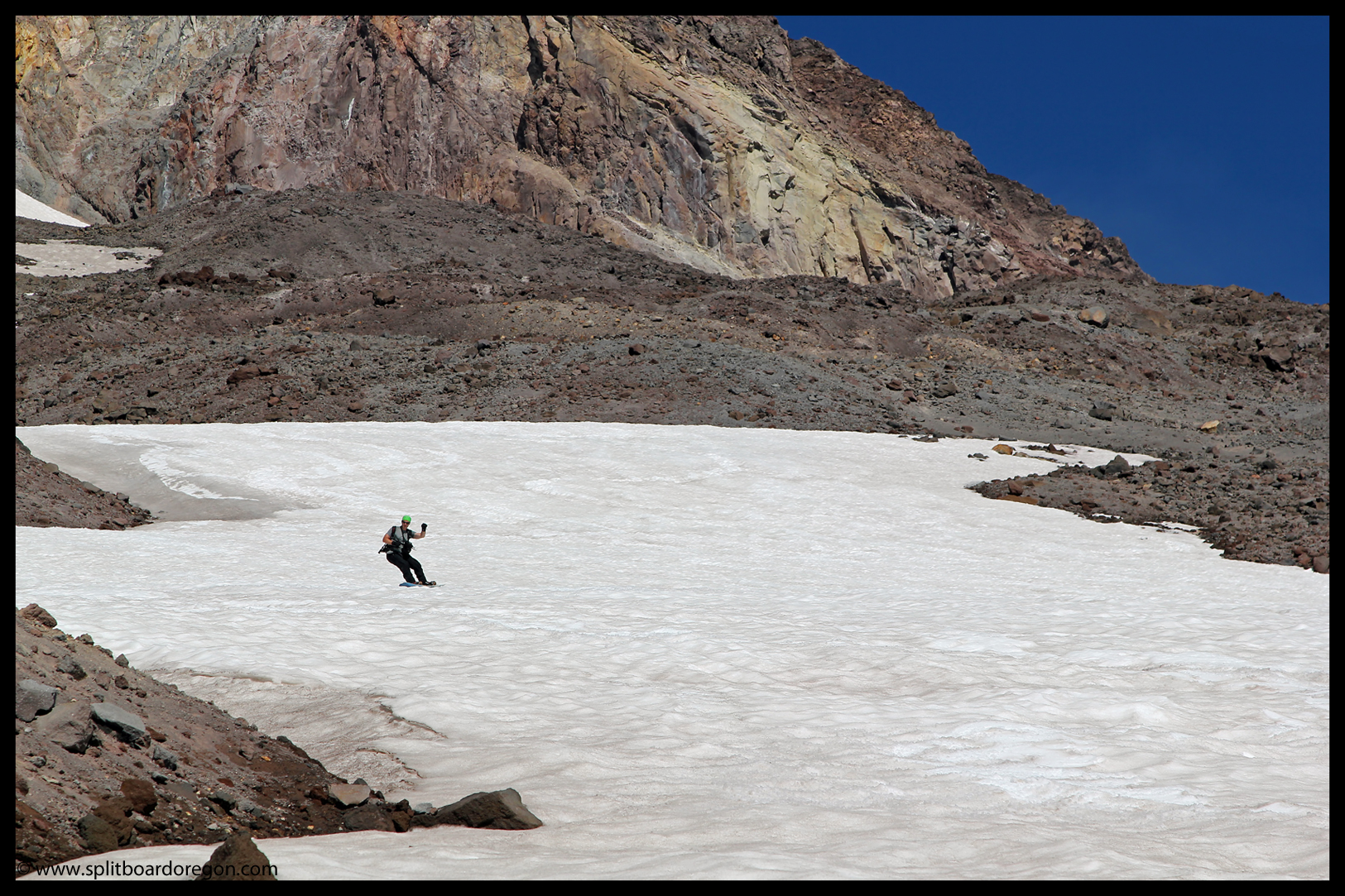 Enjoying summer turns on the Zigzag snowfield