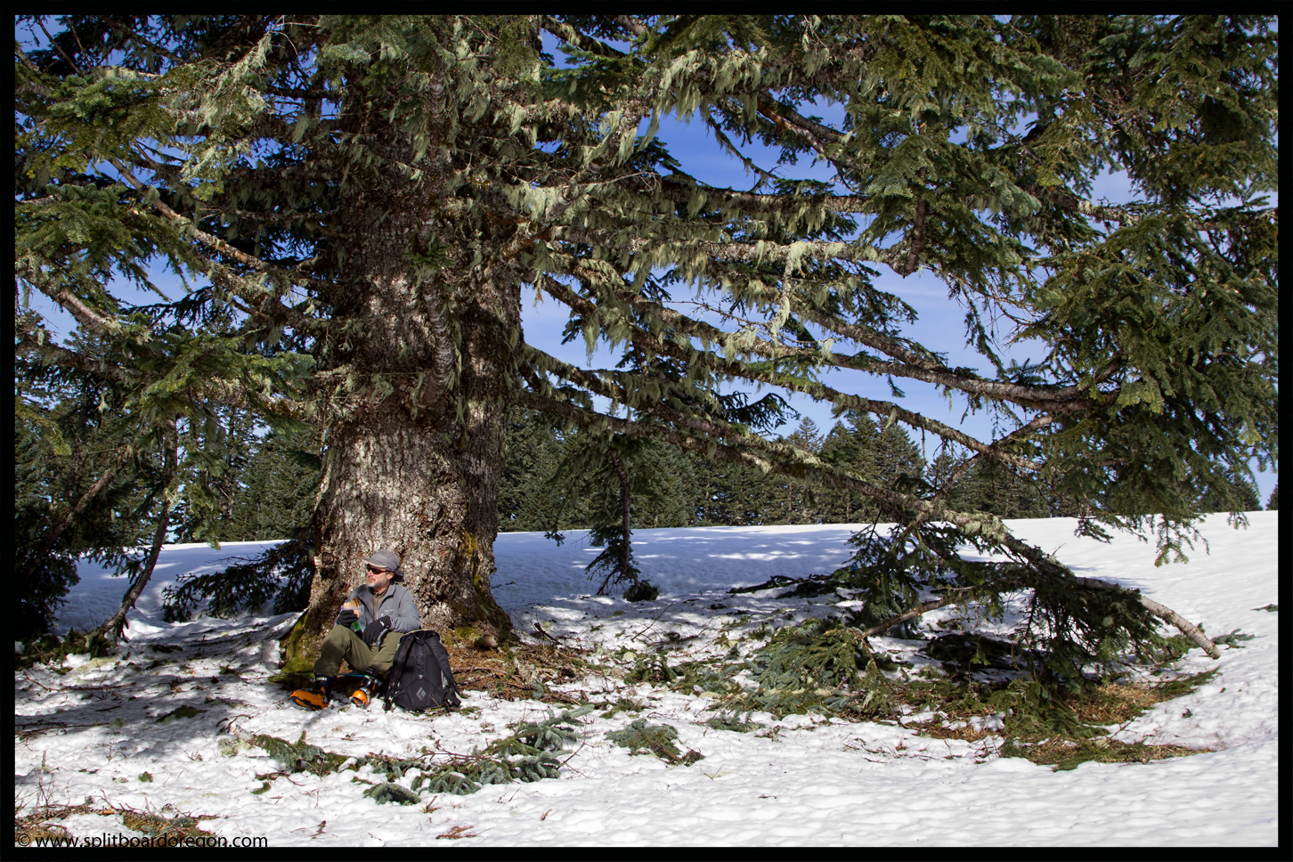 Ron enjoying lunch on the Peak