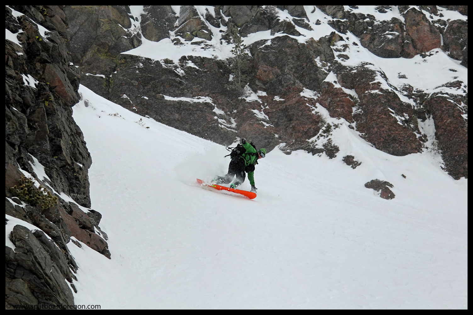 Riding pow beneath the Prow