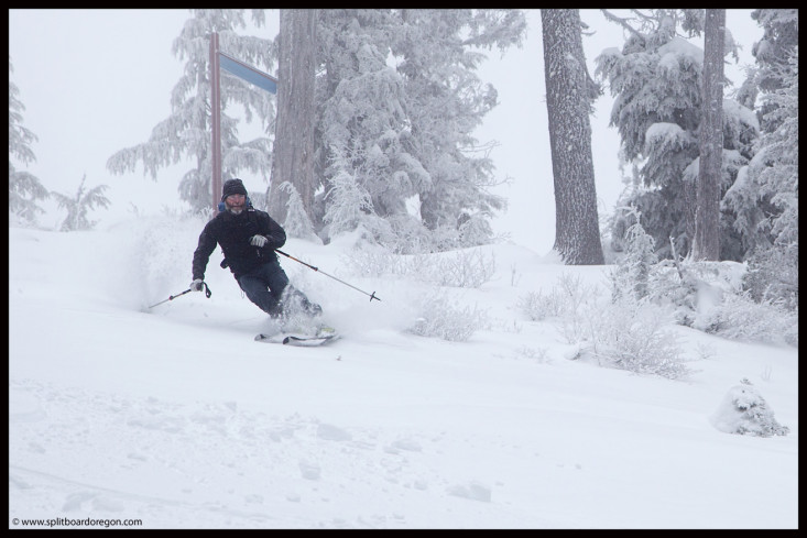 Joe enjoying the pow