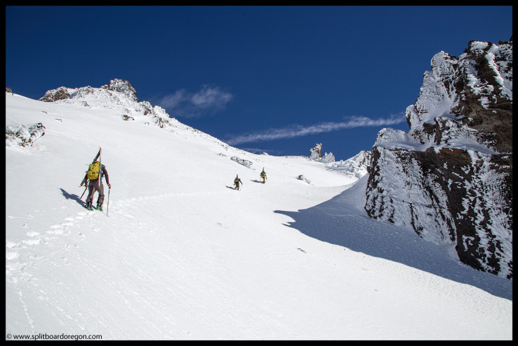 Approaching Thielsen's summit pinnacle