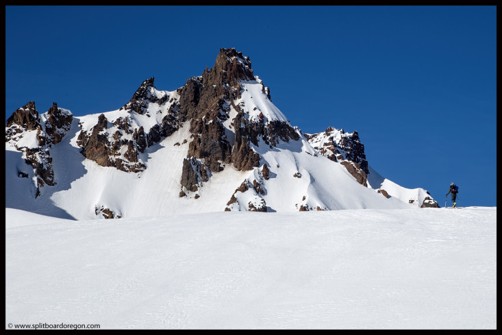 Skinning towards the northeast bowl