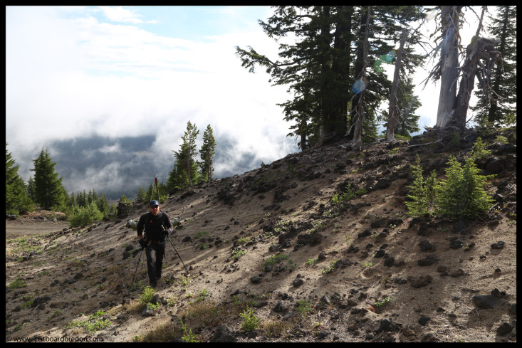 Hiking near mid-mountain